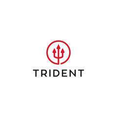 red devil trident icon vector logo design