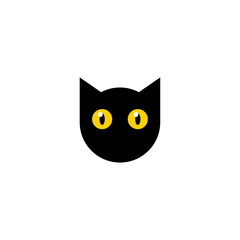 black cate character vector logo design