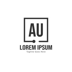 AU Letter Logo Design. Creative Modern AU Letters Icon Illustration