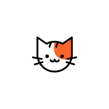 cute cate character vector logo design