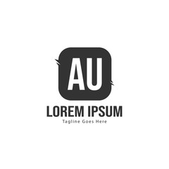 AU Letter Logo Design. Creative Modern AU Letters Icon Illustration