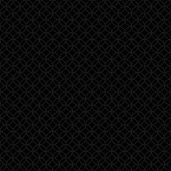 Black seamless geometric pattern of circles. Vector illustration.