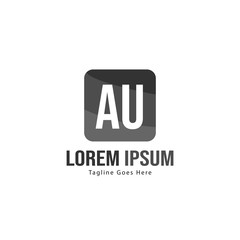 Obraz premium AU Letter Logo Design. Creative Modern AU Letters Icon Illustration