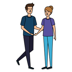 young couple lovers avatars characters