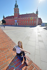 Girl at Castle Square in Warsaw, Poland