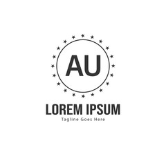 AU Letter Logo Design. Creative Modern AU Letters Icon Illustration