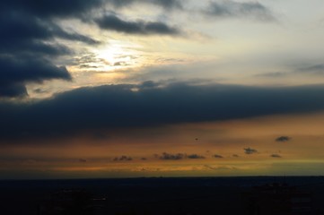 Obraz premium landscape in colors of sunset