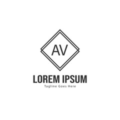 Fototapeta premium AV Letter Logo Design. Creative Modern AV Letters Icon Illustration