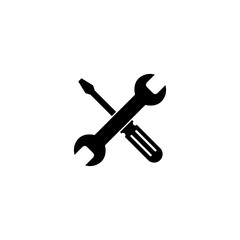 Repair icon. Wrench and screwdriver icon. Settings icon isolated