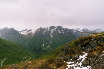 Fototapeta na wymiar orwegian landscape inside the mountains and fjords
