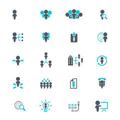 Universal business management and human resources icon set. Universal icons for web and mobile. Vector.	