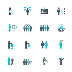 Fototapeta na wymiar Universal business management and human resources icon set. Universal icons for web and mobile. Vector. 