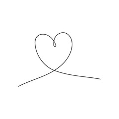 Heart drawing in continuous line