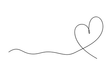 Heart drawing in continuous line