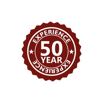 Fifty Years Experience, 50 Years Experience Icon, Sign, Button