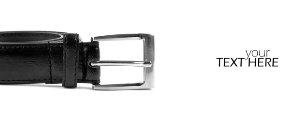 Leather belt with the copy space
