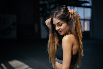 Fototapeta premium young woman in the city