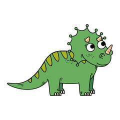 cute triceratops comic character icon