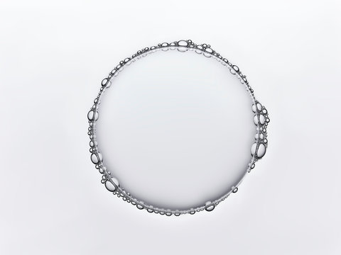 Clear bubble circle outlined with smaller bubbles