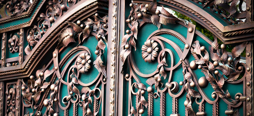 .large style forged gates