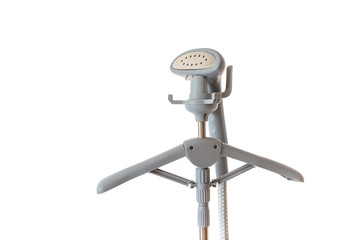 Vertical steam for clothes, isolated white background