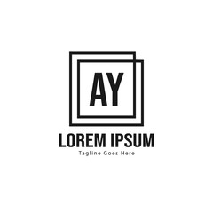 Fototapeta premium AY Letter Logo Design. Creative Modern AY Letters Icon Illustration
