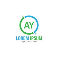 AY Letter Logo Design. Creative Modern AY Letters Icon Illustration