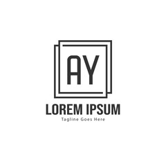 AY Letter Logo Design. Creative Modern AY Letters Icon Illustration