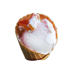 Ice cream cone. Isolated on white. Summer food