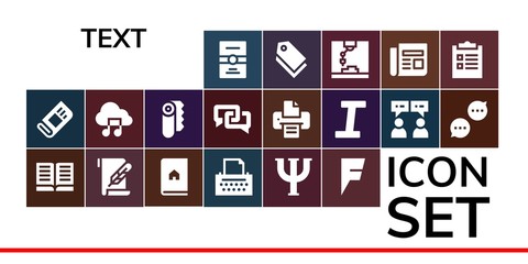 text icon set