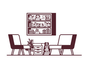 Fototapeta premium living room with couch and bookshelf of books