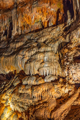 Cave stalactites, stalagmites, and other formations at Luray Caverns. VA. USA.