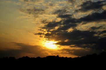 sunset in the mountains