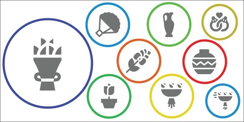 bouquet icon set