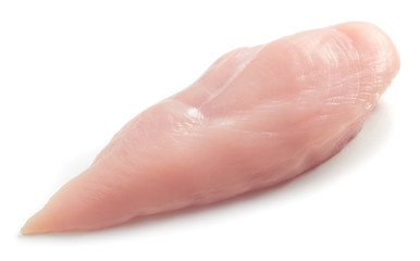 Raw chicken breast isolated on white background