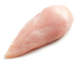 Raw chicken breast isolated on white background