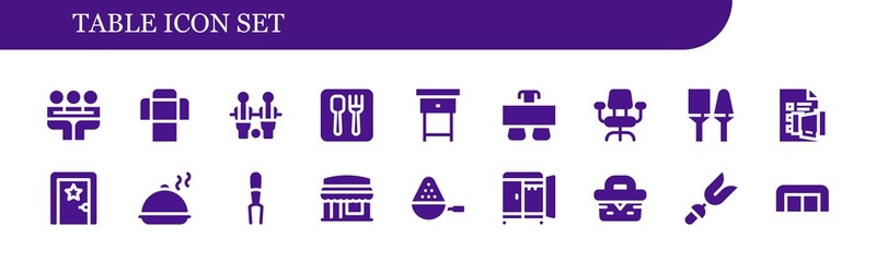 table icon set