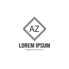 AZ Letter Logo Design. Creative Modern AZ Letters Icon Illustration
