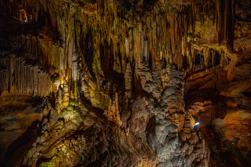 Cave stalactites, stalagmites, and other formations at Luray Caverns. VA. USA.