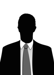 Hombre anónimo aislado con chaqueta y corbata, ilustración. - obrazy, fototapety, plakaty