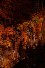Cave stalactites, stalagmites, and other formations at Luray Caverns. VA. USA.