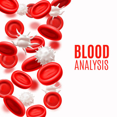 Blood Analysis Concept with Blood Cells in Realistic Style