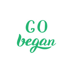 Go vegan phrase. Modern lettering template. Vector eps 10.
