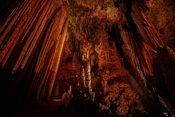 Cave stalactites, stalagmites, and other formations at Luray Caverns. VA. USA.