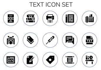 text icon set