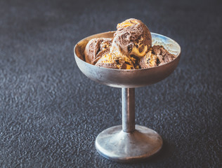 Orange and chocolate ice cream