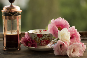 bridal bouquet of roses coffe
