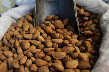 Almonds in the market