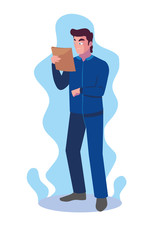 Avatar cartoon engineer man design