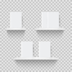 Decorative bookshelves realistic vector illustration © backup16